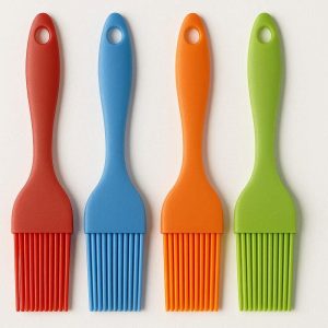 Set of 4 Silicone Pastry Brushes for Baking and Basting Heat Resistant Oil Brushes with Plastic Handles for Kitchen Cooking Multi Color