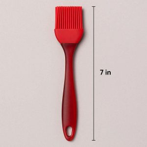 Mini Silicone Pastry Brush for Detailed Baking 7 Inch Small Basting Brush for Egg Wash and Butter Spreading Compact Kitchen Tool Red