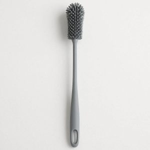 Silicone Bottle Brush for Cleaning Long Handle Narrow Neck Brush for Water Bottles Baby Bottles and Wine Glasses Soft Bristles Gray